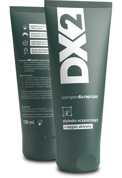 DX2 Deep cleansing Shampoo with activated carbon 150 ml