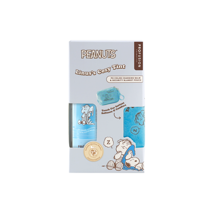 Peanuts 75th | Linus’s Cozy Tint PH Color Changing Balm & Security Blanket Pouch