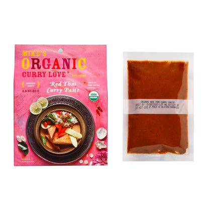 Mike's Organic Curry Love Red Thai Mild Curry Paste 4.23 oz (Pack of 6)