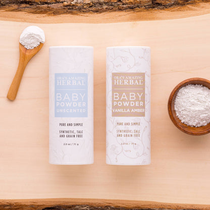Talc Free Baby Powder, Real Vanilla Amber