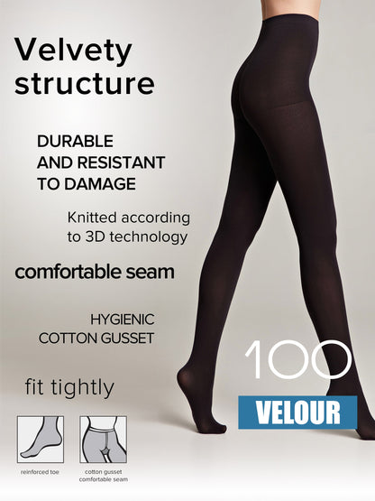 Tights Conte Velour 100 Den - Matte Warm Microfibra