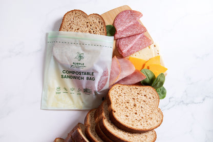Compostable Resealable Bags. Eco-Friendly & Durable. Snack, Sandwich, Quart & Gallon Sizes