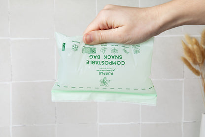 Compostable Resealable Bags. Eco-Friendly & Durable. Snack, Sandwich, Quart & Gallon Sizes