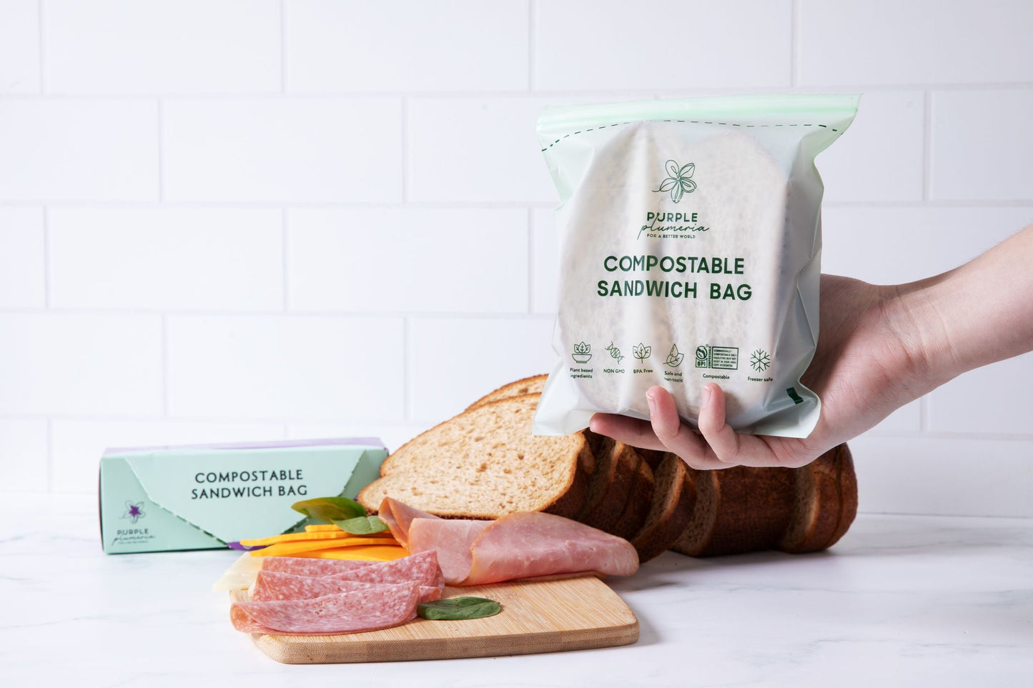 Compostable Resealable Bags. Eco-Friendly & Durable. Snack, Sandwich, Quart & Gallon Sizes