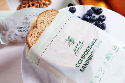 Compostable Resealable Bags. Eco-Friendly & Durable. Snack, Sandwich, Quart & Gallon Sizes