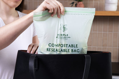 Compostable Resealable Bags. Eco-Friendly & Durable. Snack, Sandwich, Quart & Gallon Sizes