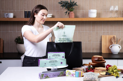 Compostable Resealable Bags. Eco-Friendly & Durable. Snack, Sandwich, Quart & Gallon Sizes