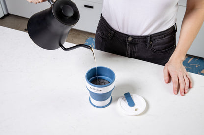 Portable Silicone Cup, Collapsible & Sustainable. Perfect for Travel. Teal, Navy or Mauve