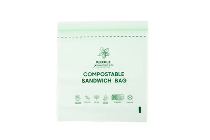 Compostable Resealable Bags. Eco-Friendly & Durable. Snack, Sandwich, Quart & Gallon Sizes