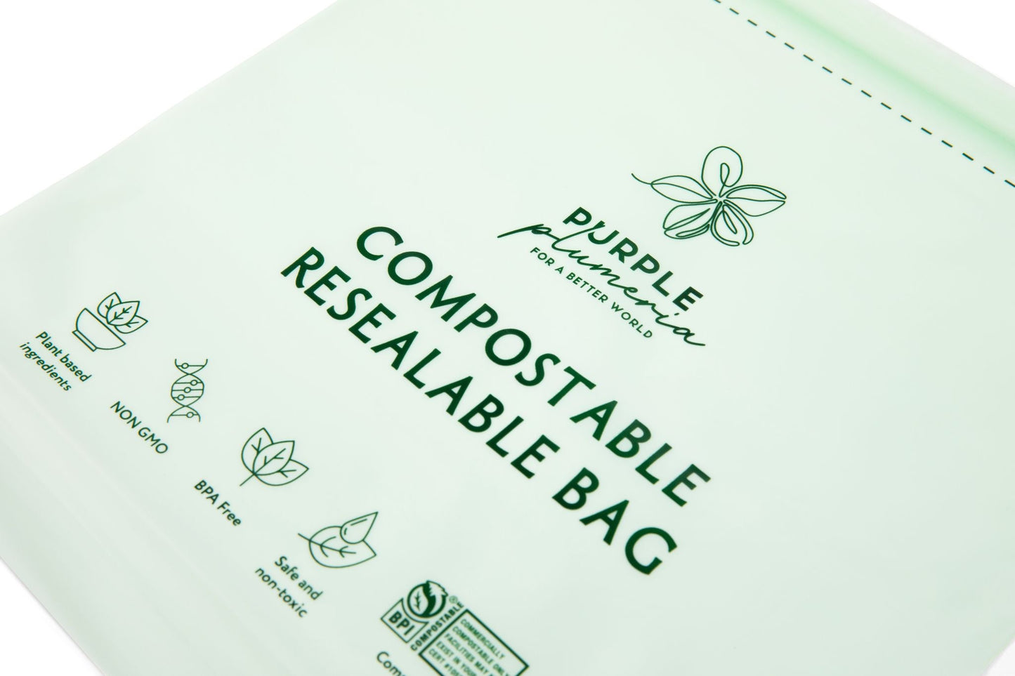 Compostable Resealable Bags. Eco-Friendly & Durable. Snack, Sandwich, Quart & Gallon Sizes