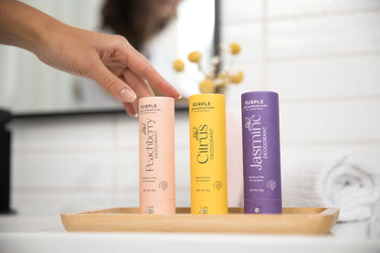 Plastic-Free Deodorant – Aluminum & Paraben-Free – Jasmine, Citrus & Peach Berry Scents