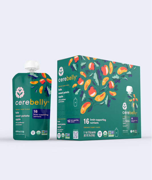Cerebelly Organic Kale & Sweet Potato Puree, 6-Pack, 4 Oz Each