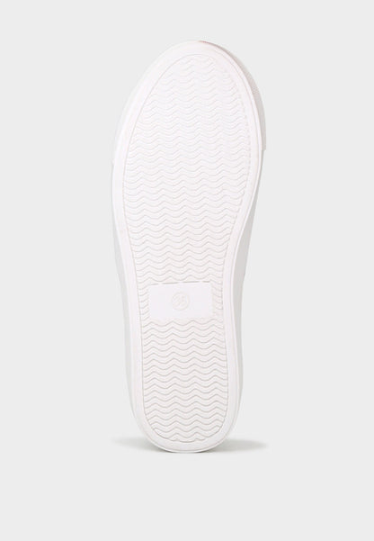 White Slip On Patchwork Sneakers