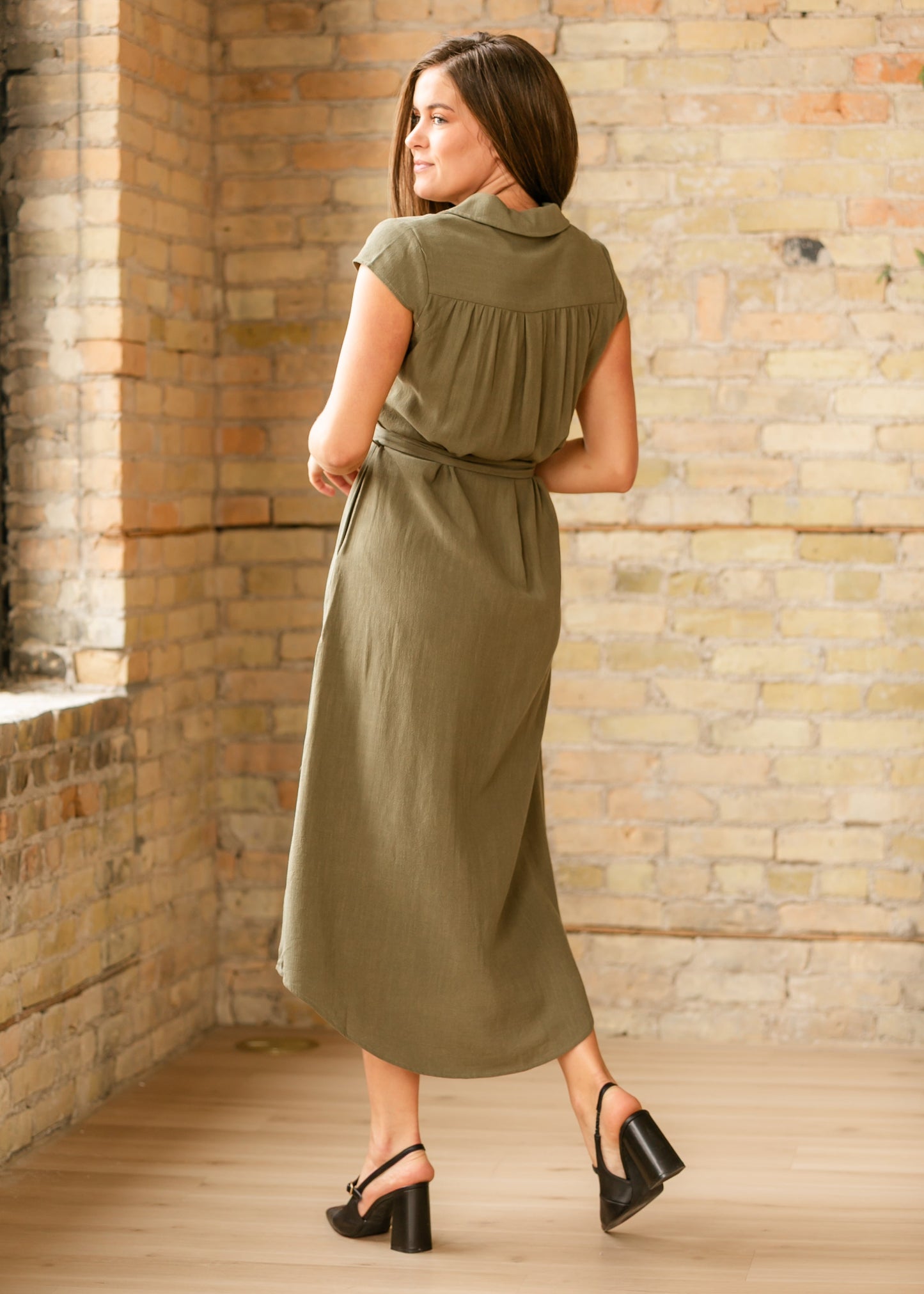 Willow Cap Sleeve Linen Midi Dress - FINAL SALE