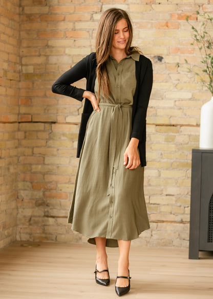 Willow Cap Sleeve Linen Midi Dress - FINAL SALE