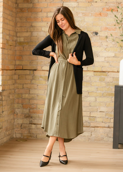 Willow Cap Sleeve Linen Midi Dress - FINAL SALE