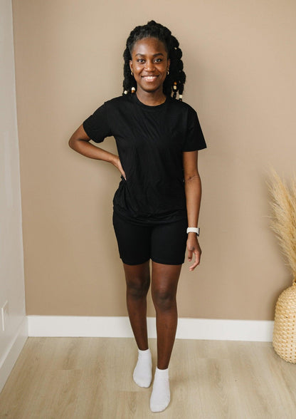 Women's Bamboo Tee & Bike Shorts - sold as separates