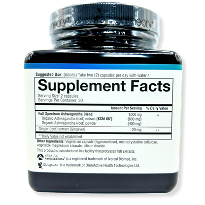 Youtheory Ashwagandha 1000mg – Stress Relief, Mood Support & Natural Energy – 60 Capsules