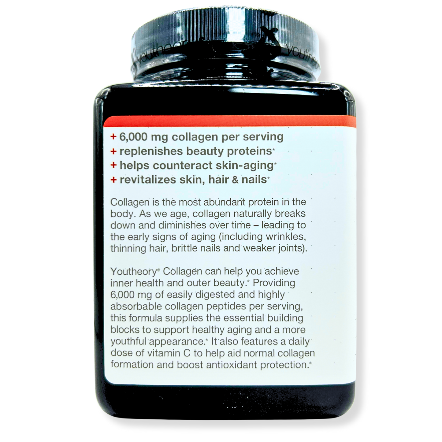 Youtheory Collagen 6000mg with Vitamin C – Hair, Skin & Nail Support – 290 Tabs