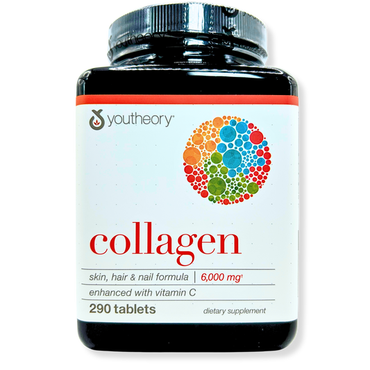 Youtheory Collagen 6000mg with Vitamin C – Hair, Skin & Nail Support – 290 Tabs
