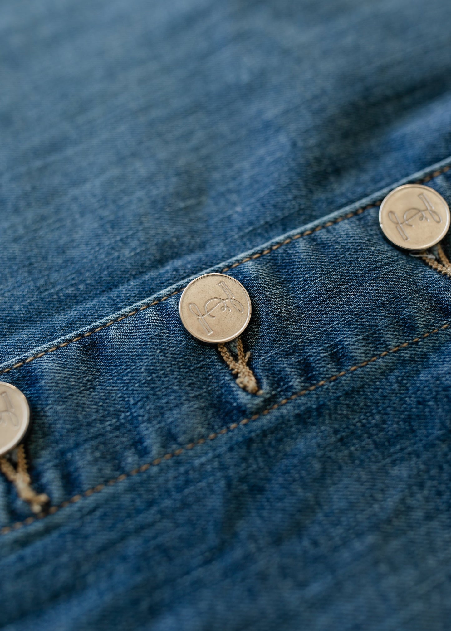 Zana Front Button Denim Midi Skirt